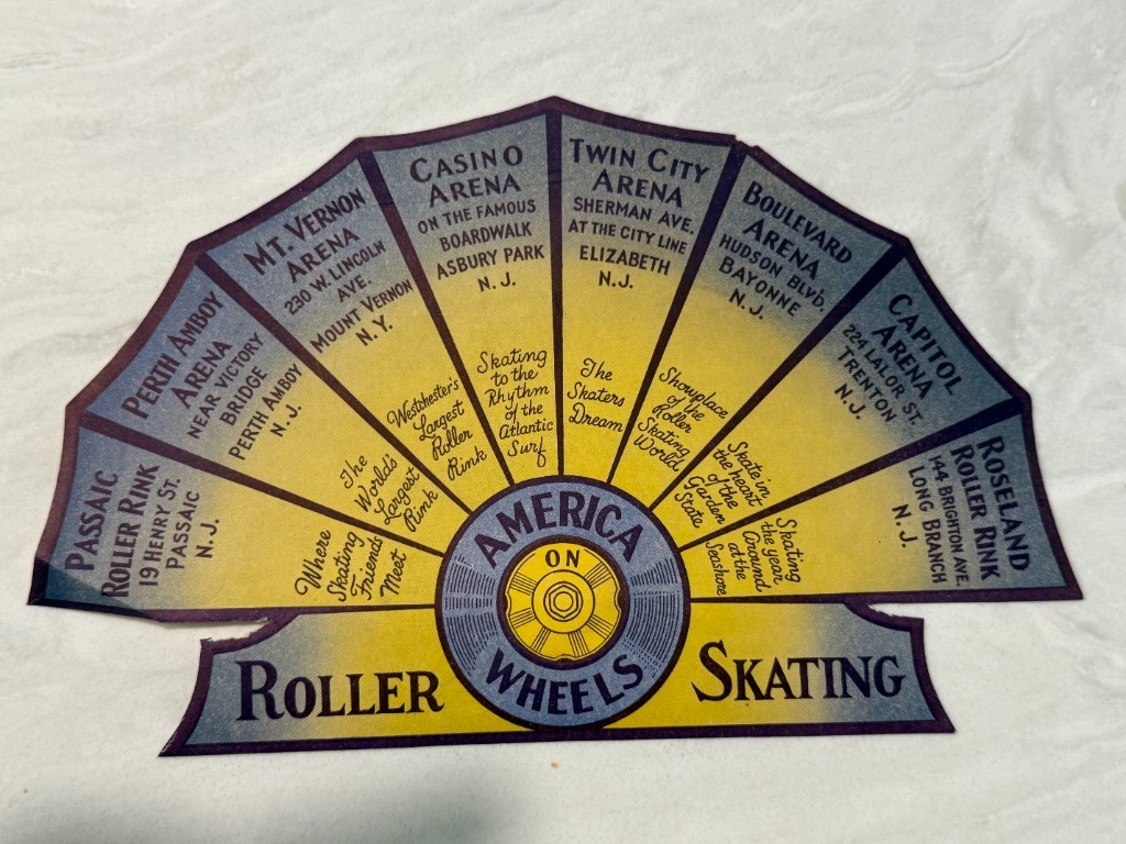 America on Wheels Roller Skating Decal Asbury Park NJ NY 8 Rinks 1950s Casino