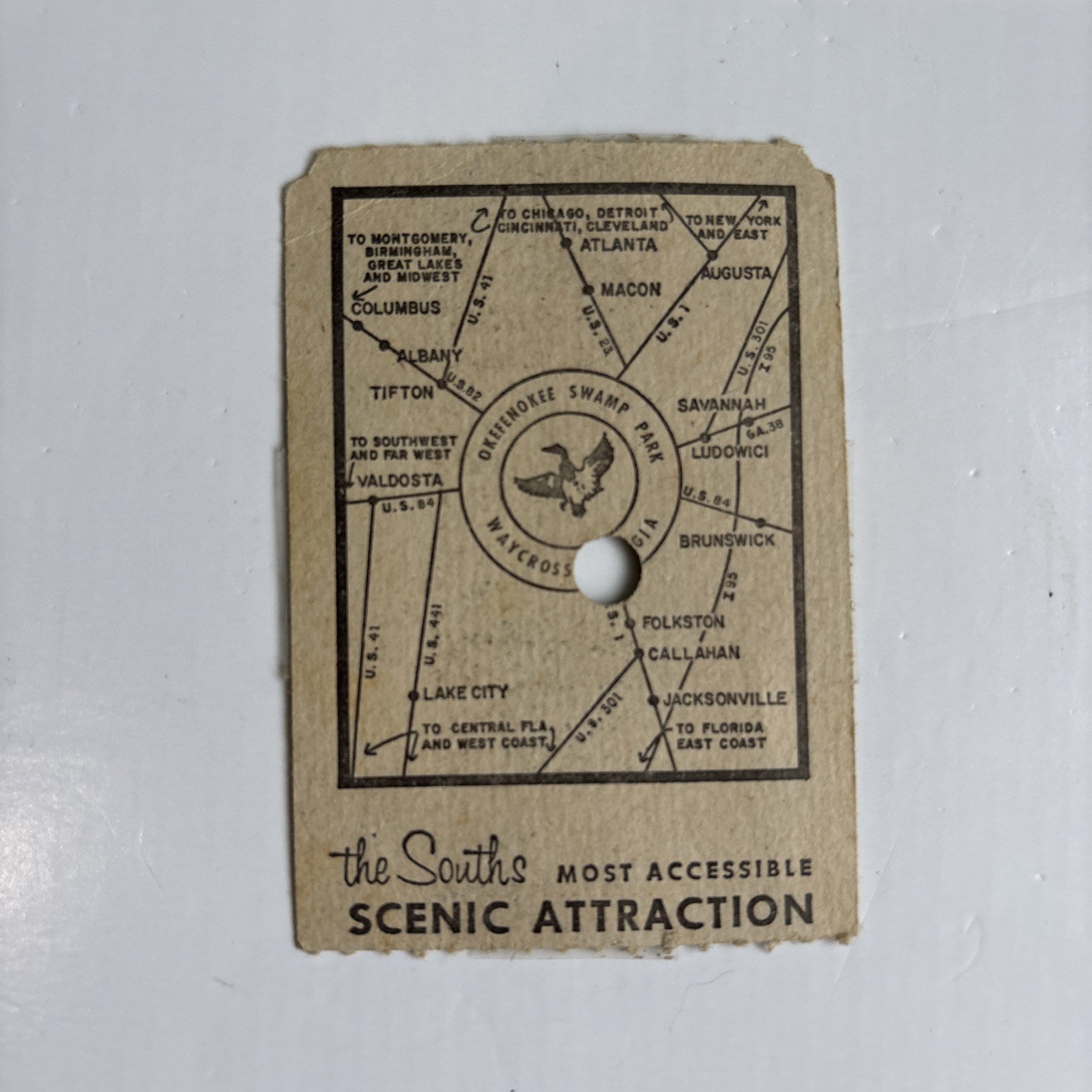 1980s Okefenokee Swamp Park Ticket Waycross Georgia