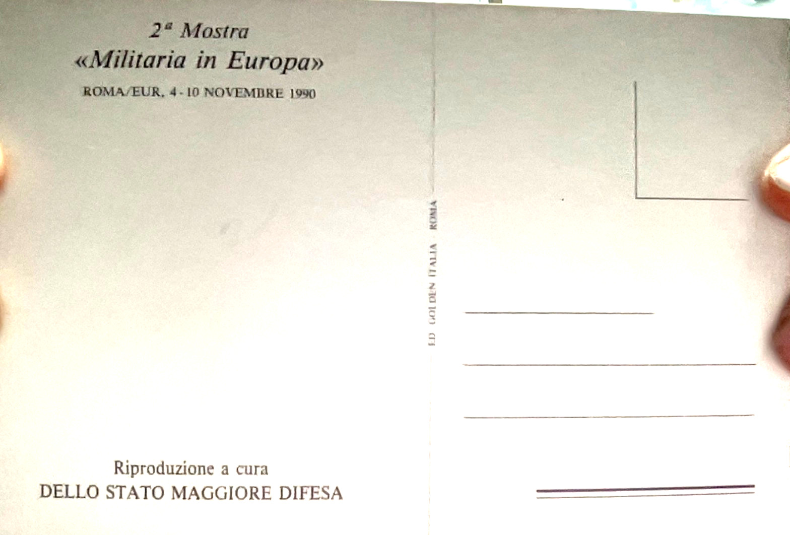 Postcard 2nd MILITARY EXHIBITION IN EUROPE GENERAL STAFF DEFENSE ROME 1990-3027