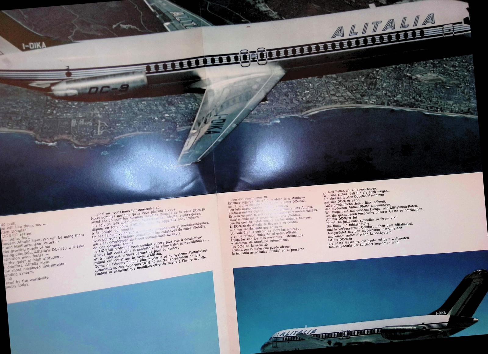 1967 Alitalia Douglas DC-9/30 Jet Brochure Promo Airline Ad Italy