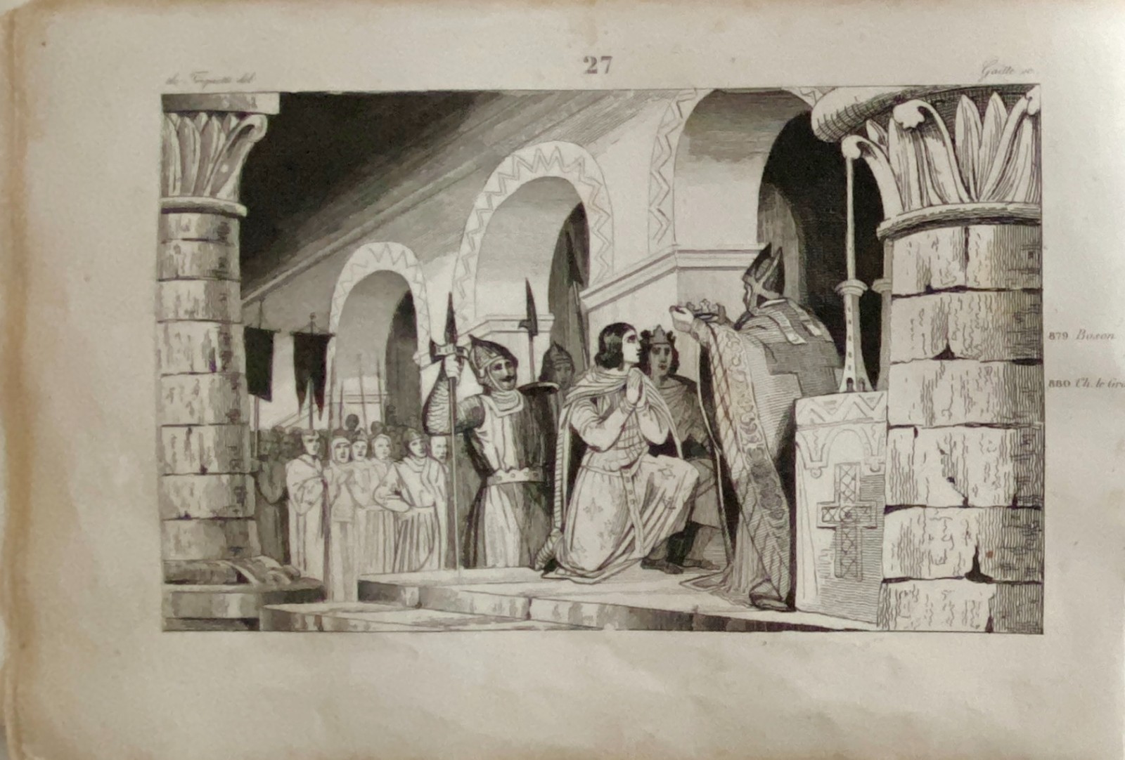 Engraving Kings Of France “Louis III And Carloman”