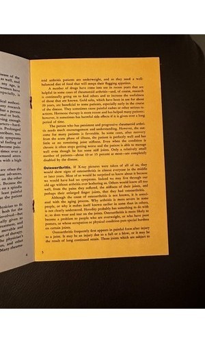 Metropolitan Life Arthritis Booklet 1953 Medical History Pamphlet Health Guide