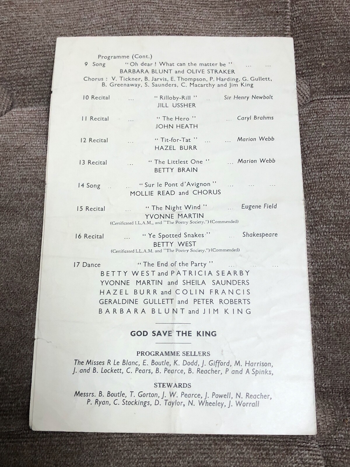 dr barnardo’s homes programme of variety 1933