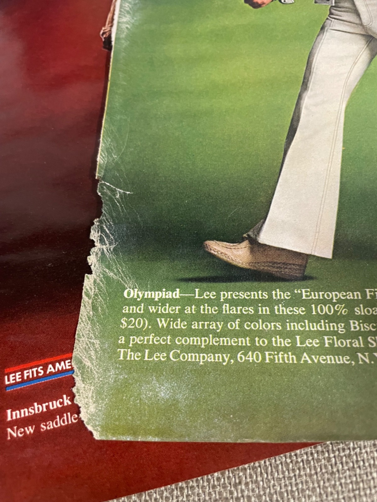 Lee Fits America 1970s Magazine Avertisement Ads lot of 9 Mens Fashion