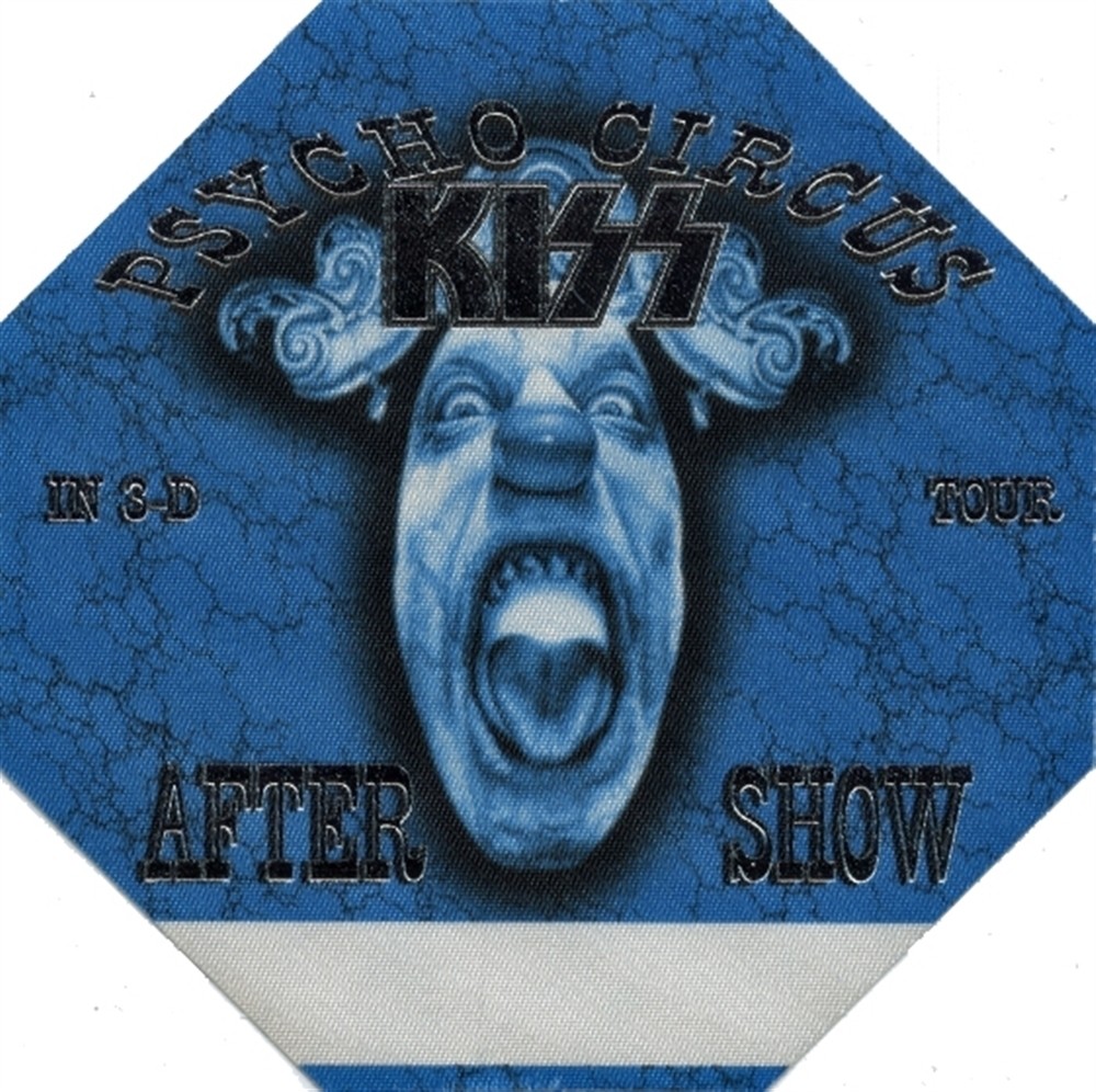 KISS 1998 Psycho Circus concert tour Aftershow foil Backstage Pass