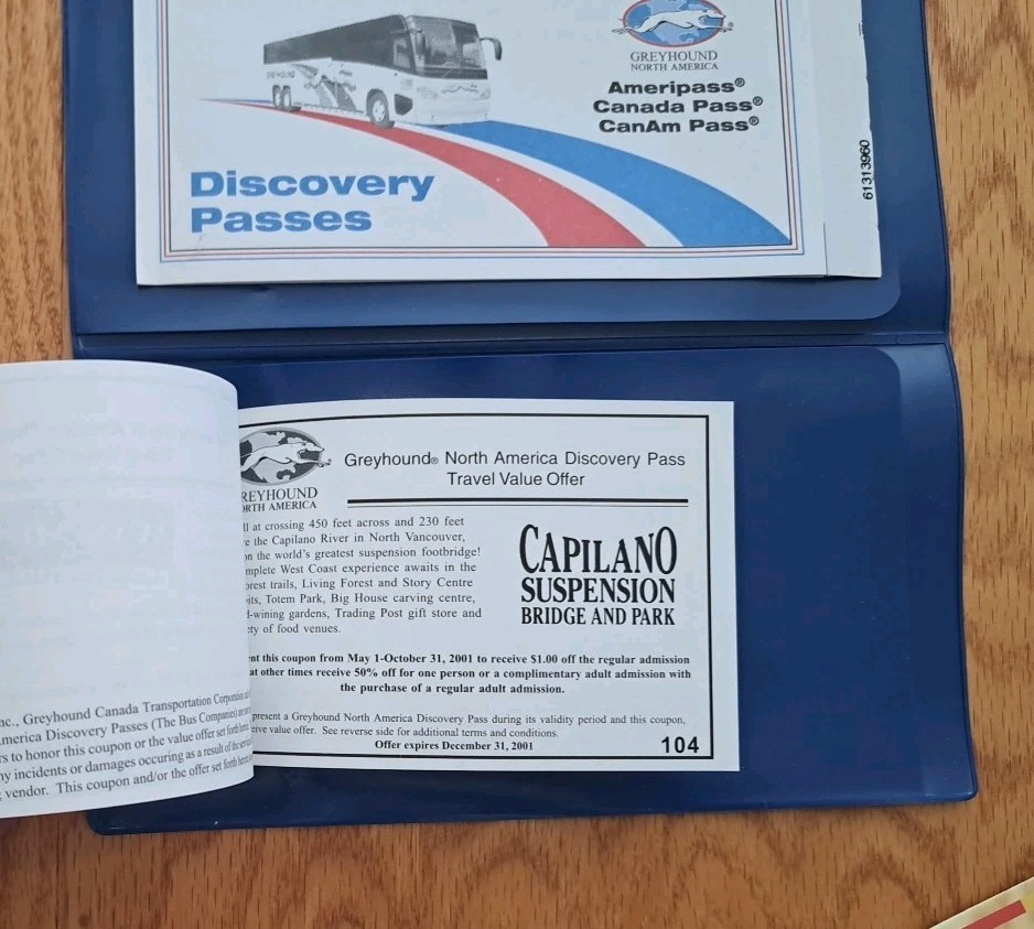 Greyhound Bus Lines Ameripass 2001 Pass Program Guide and Pamphlet Lot