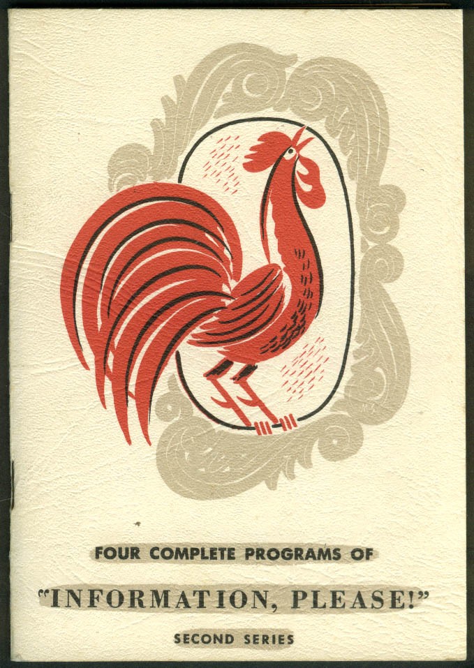 Canada Dry Information, Please Radio Programs 2nd Series of four 1938