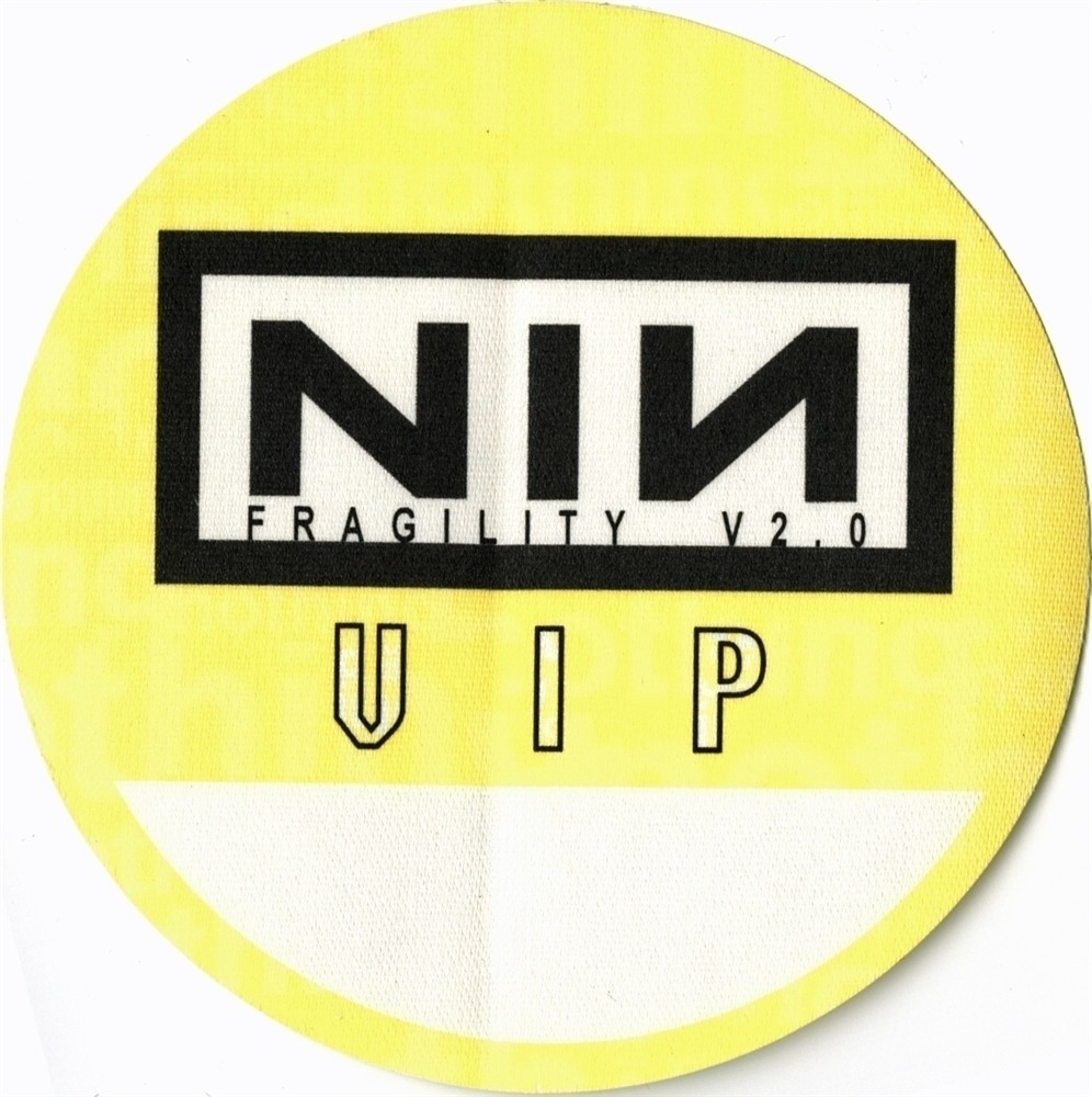 Nine Inch Nails 2000 The Fragile concert tour VIP Backstage Pass