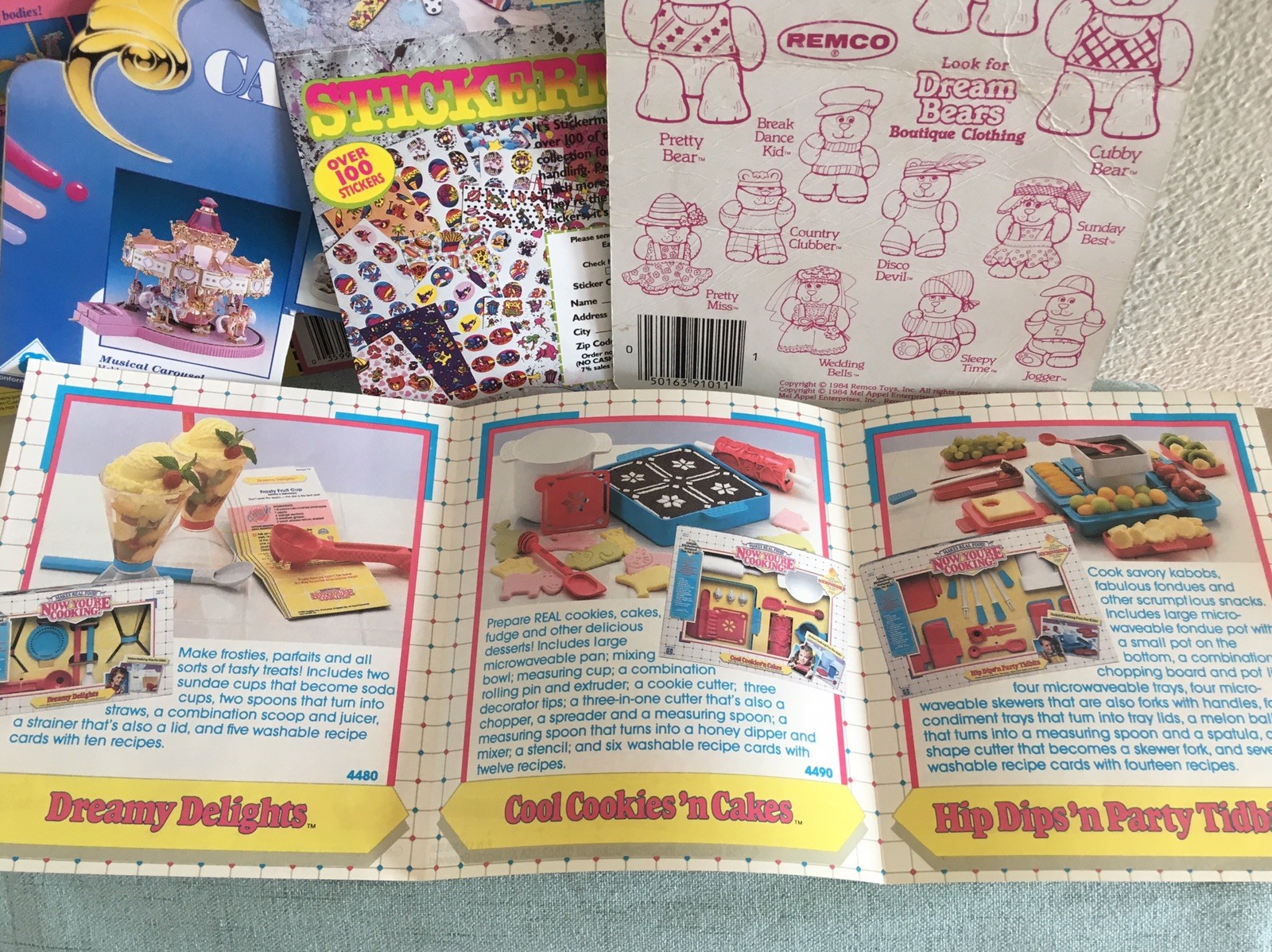 Vintage Back Cards Toy Ads Dream Bear Pamphlet Lisa Frank Carousel Horse 80s 90s