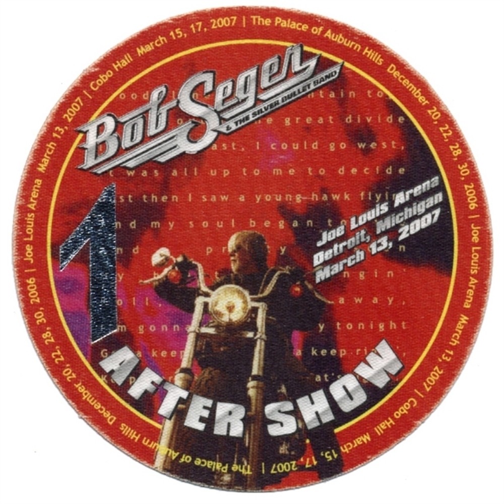 Bob Seger 2007 Face the Promise concert tour After Show Backstage Pass