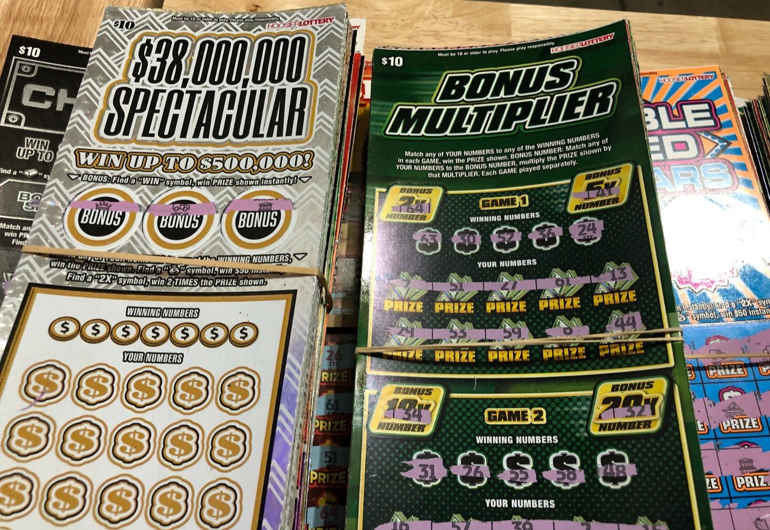 $10,000 Worth of NON-WINNING $10.00 INDIANA Lottery Scratch off Tickets 2025