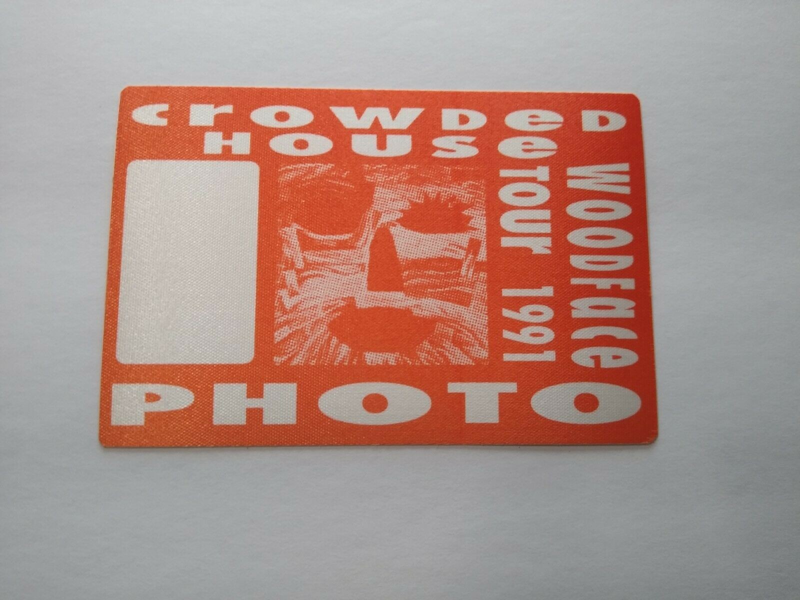 Crowded House Woodface Backstage Pass Original 1991 Split Enz New Wave Orange