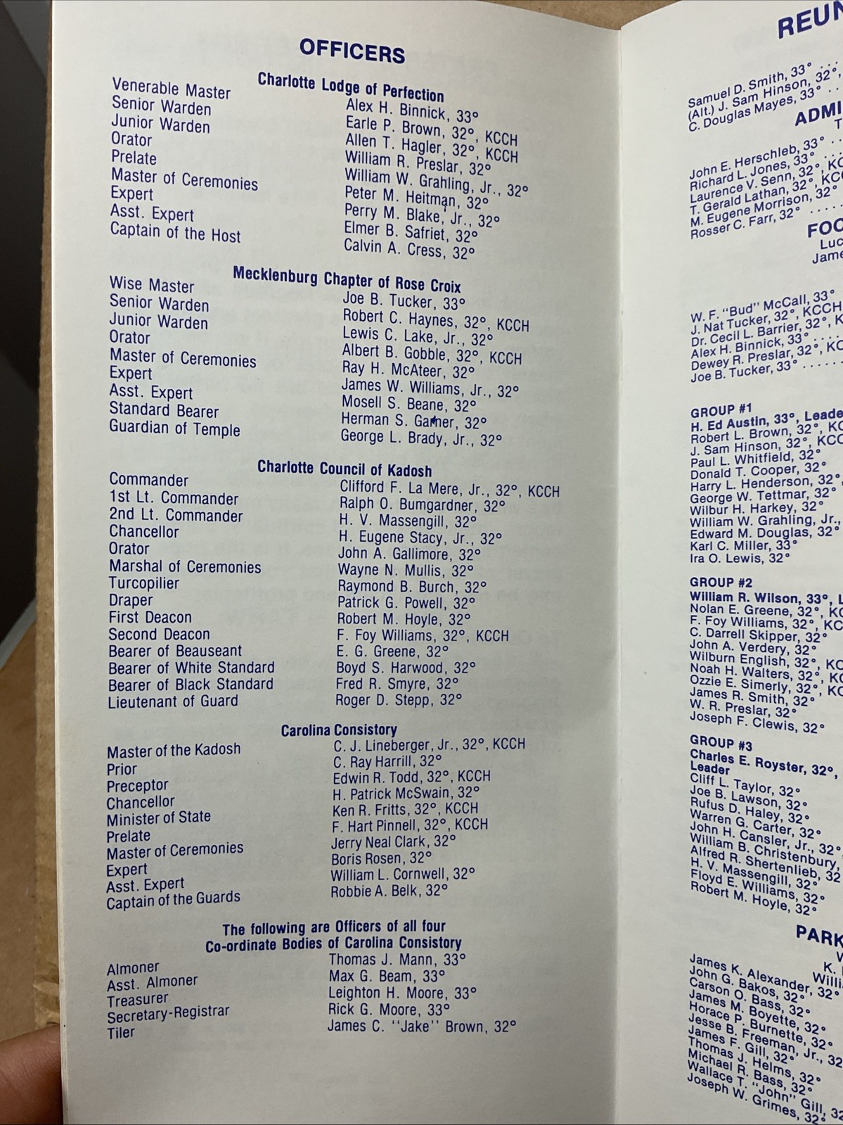 30 Oct-1 Nov 1980 Benoit-mills Memorial Class Fall Reunion Freemasonry Nc B73