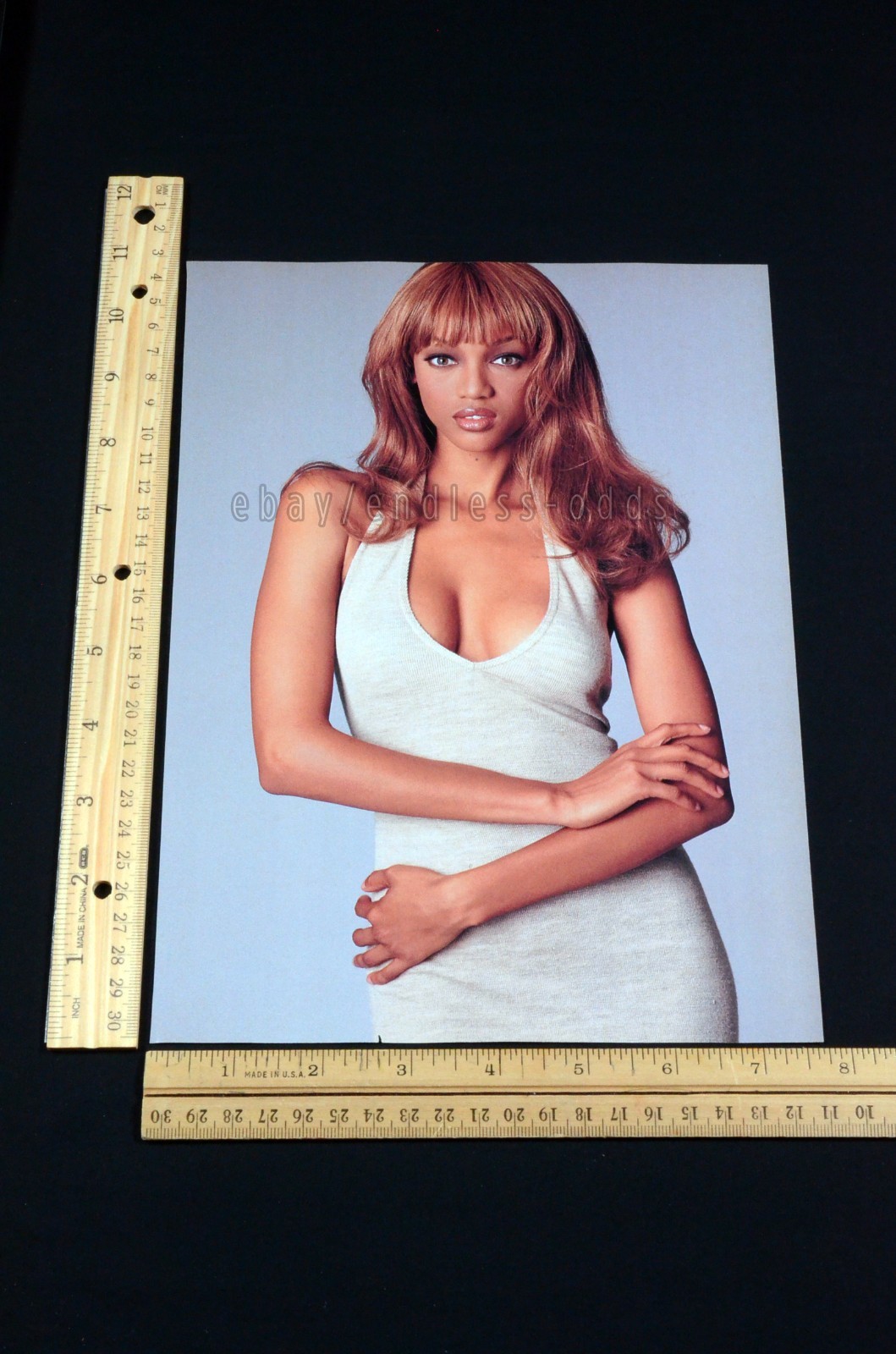 1994 Tyra Banks Fashion Photo Pinup Magazine Page Print Ad Poster 90s 1990s