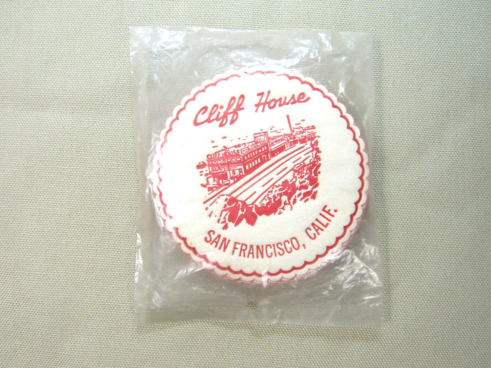 1940’s 1950’s San Francisco Cliff House Restaurant Coaster Set (10) Wax Bottom