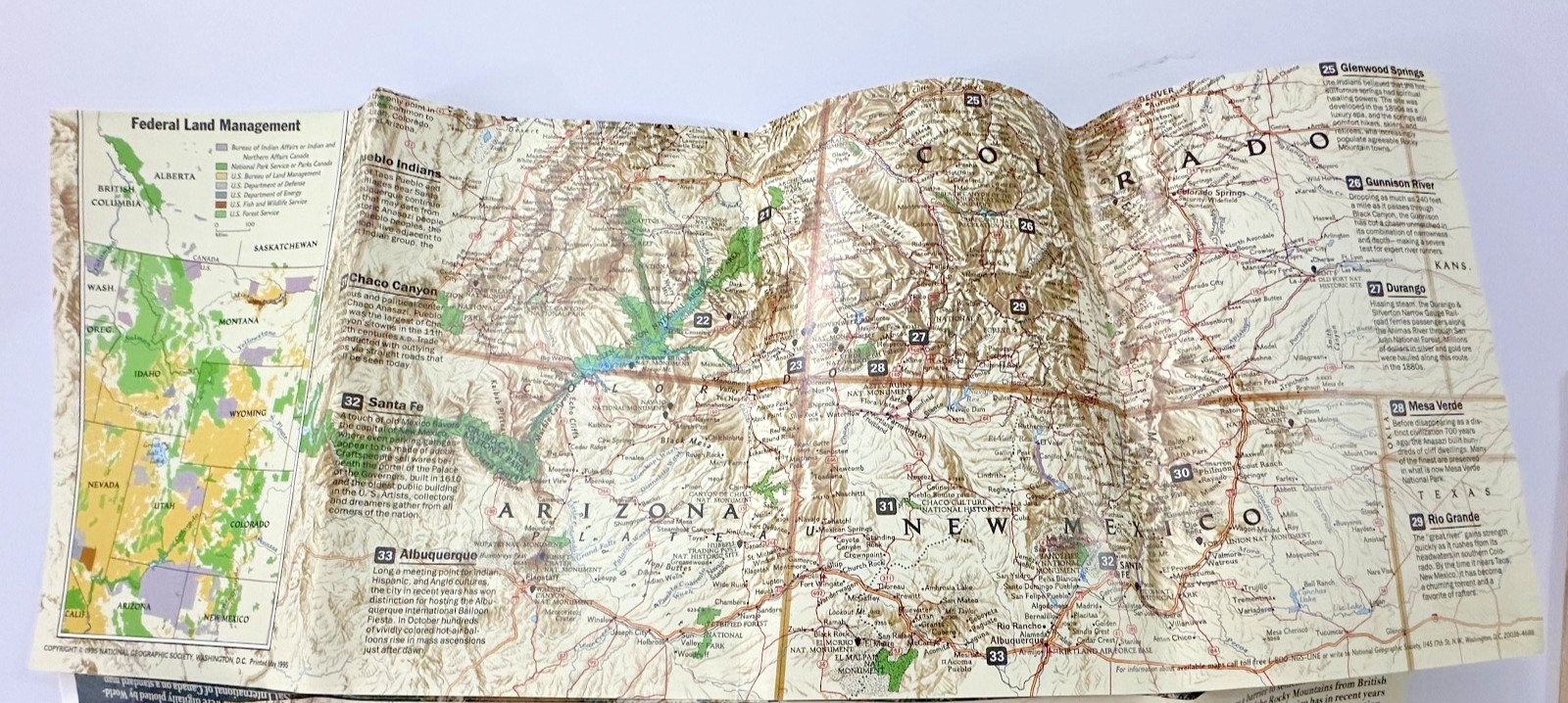 Heart Of The Rockies National Geographic Map From July 1995 Rocky Mountains