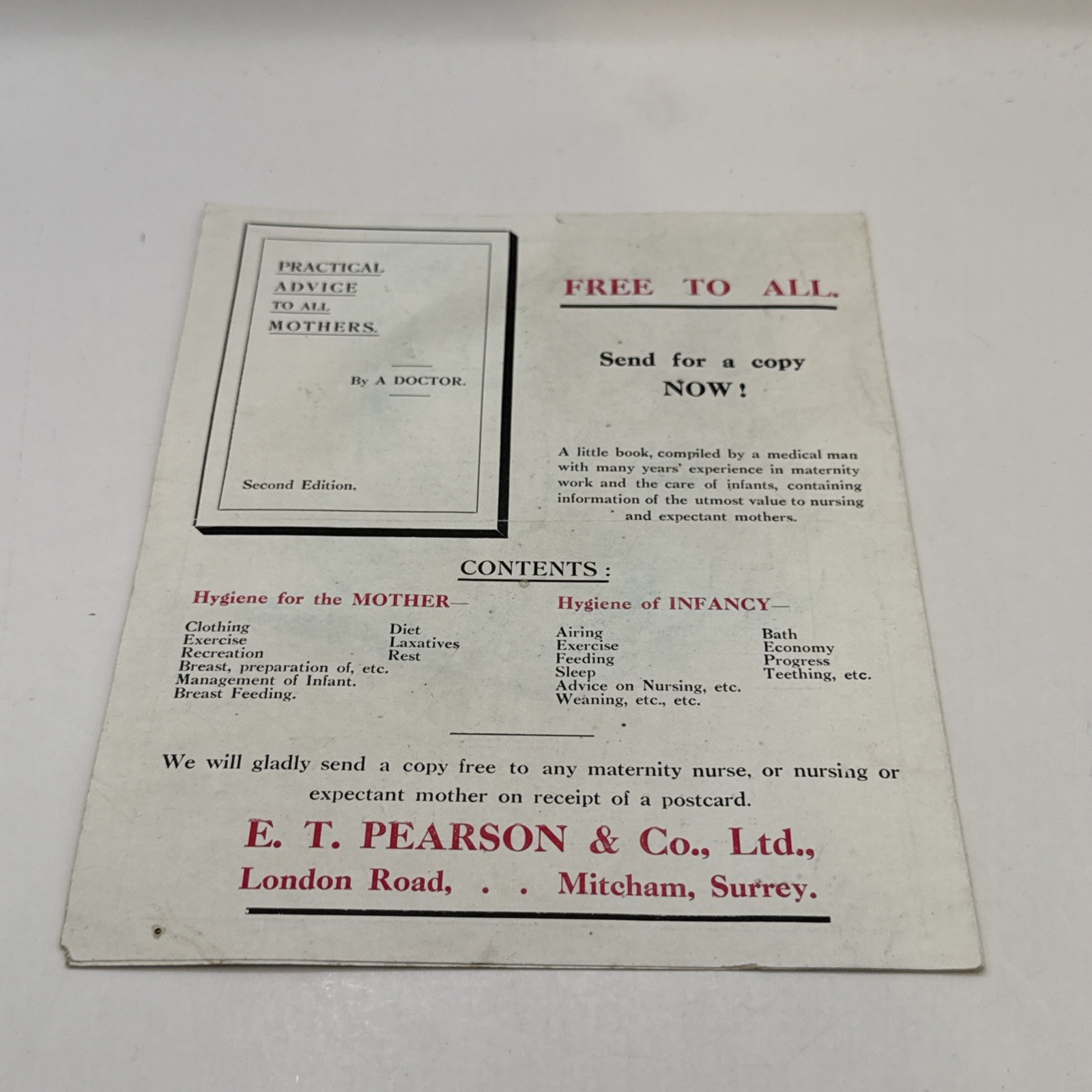 Early 1900’s LACTAGOL ADVERTISING BOOKLET FOR BREASTFEEDING MOTHERS