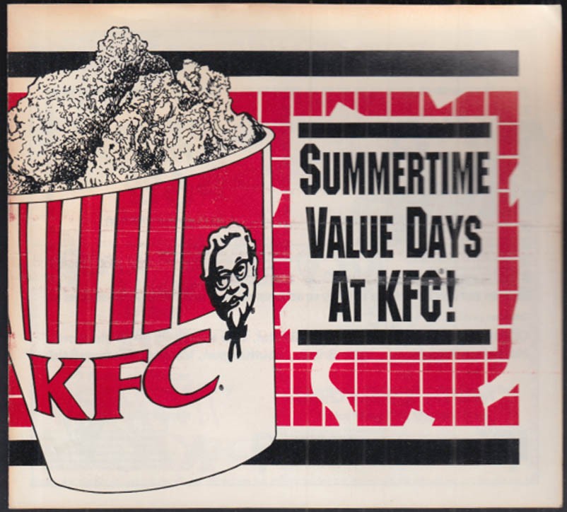 Summertime Value Days at Kentucky Fried Chicken coupon booklet 1991