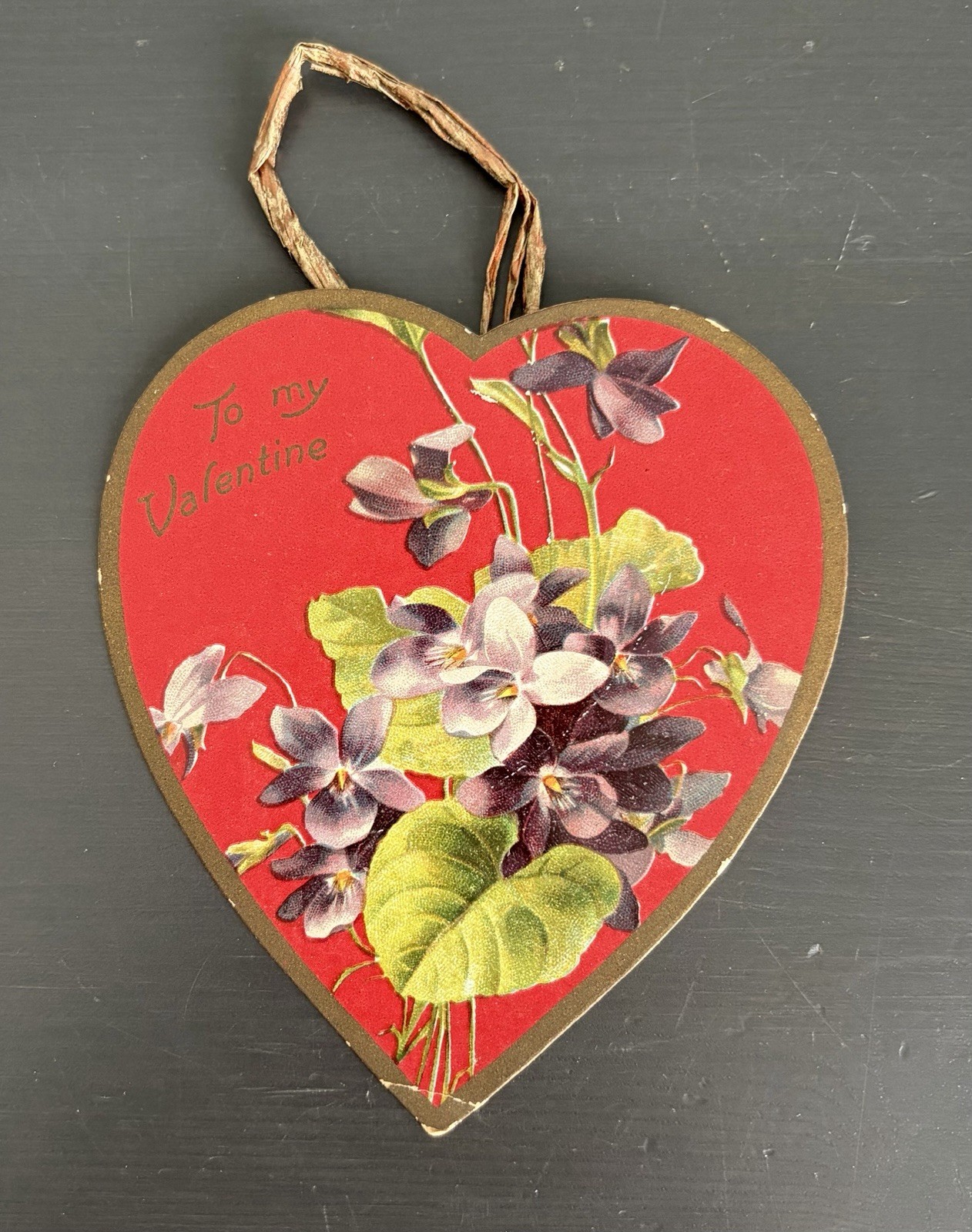 Antique Tuck & Sons Valentine Cards Heart Shape w Cupid Printed in Germany 3 Lot
