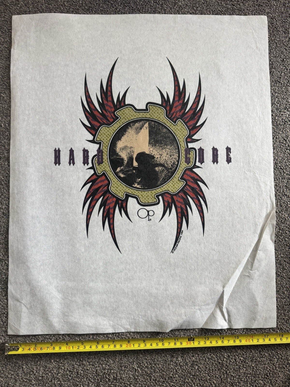 Vintage 1994 Ocean Pacific OP HARD CORE T-Shirt Test Print Graphic Rare