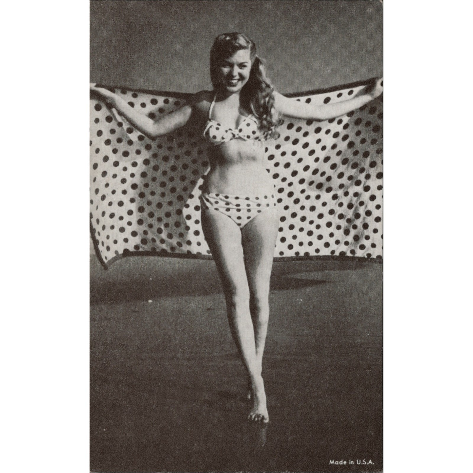 Bikini Pin-Up Lady 1950s Rockabilly Arcade Exhibit Card #16 Mutoscope Photo VTG.