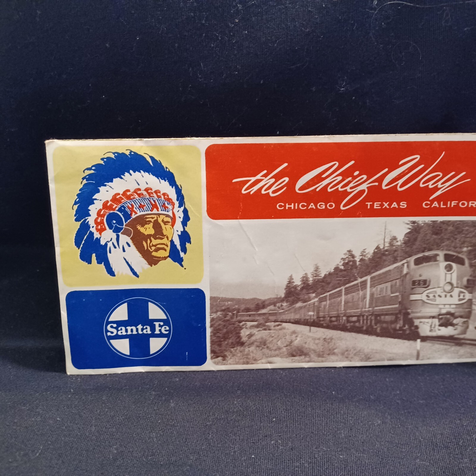 = SANTA FE CHIEF WAY TRAIN LINES JUNE 15 1968 ENVELOPE W/ USED TICKET STUB #-1