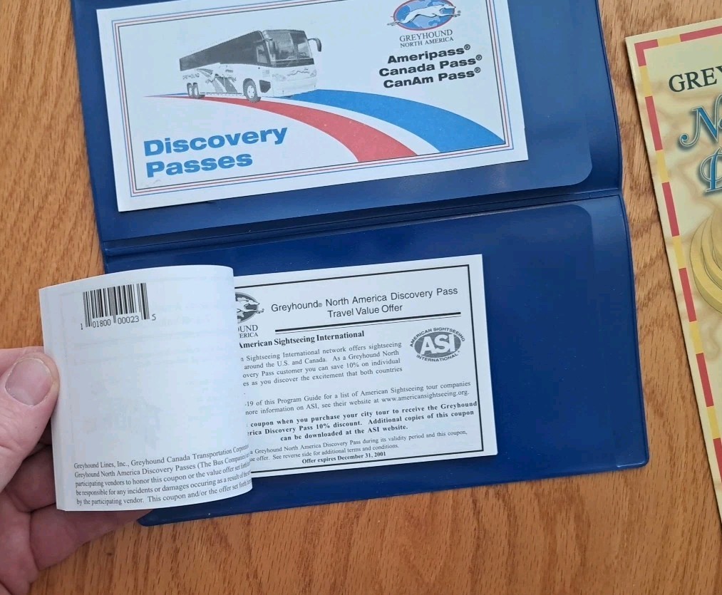 Greyhound Bus Lines Ameripass 2001 Pass Program Guide and Pamphlet Lot