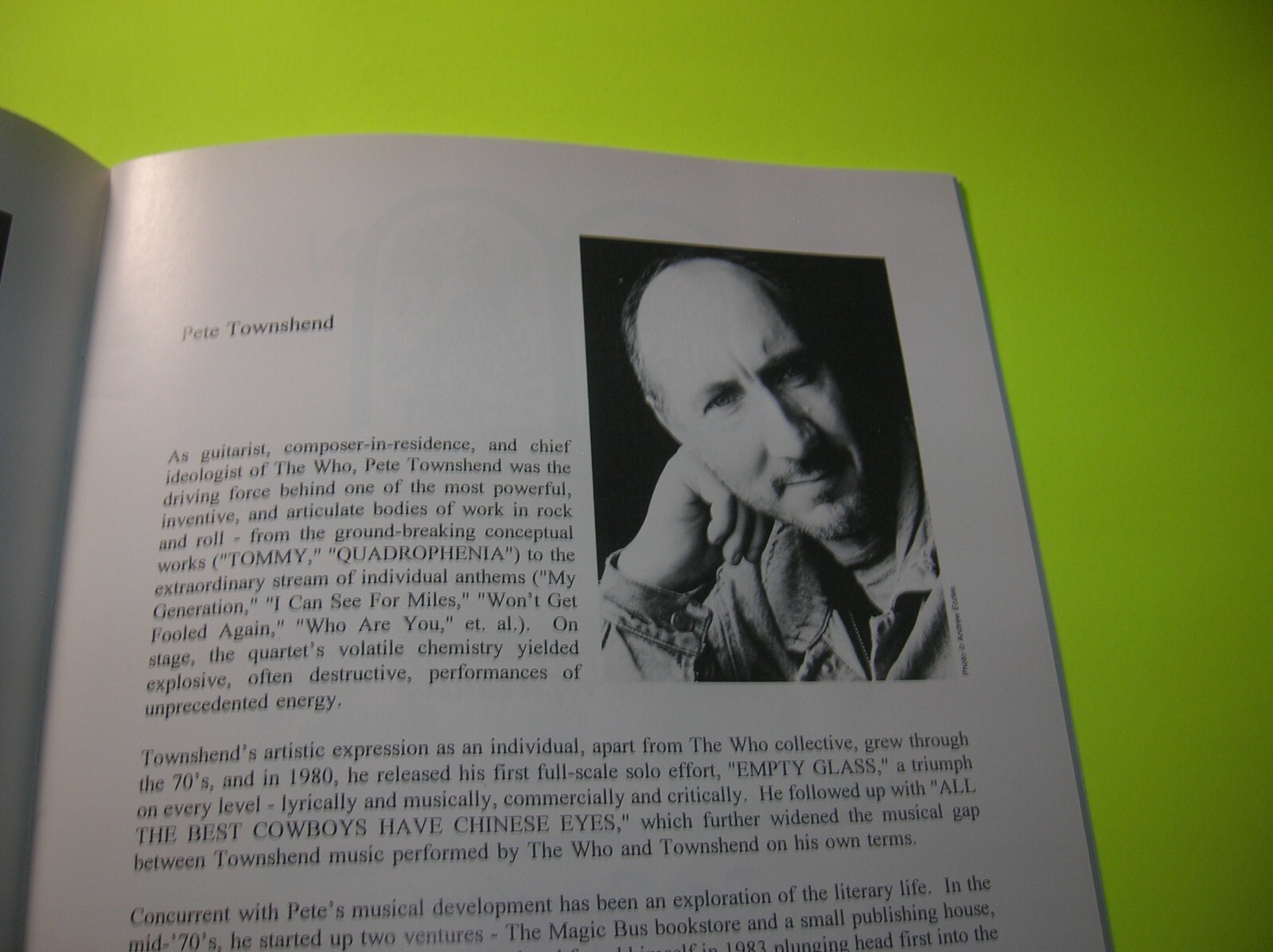 Paul Simon & Friends Concert Program – Pete Townsend, Annie Lennox – 1995