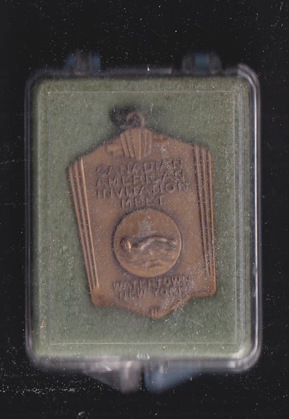 Canadian American Invitation Swim Meet Watertown NY 3rd place medal 1965 100y fl
