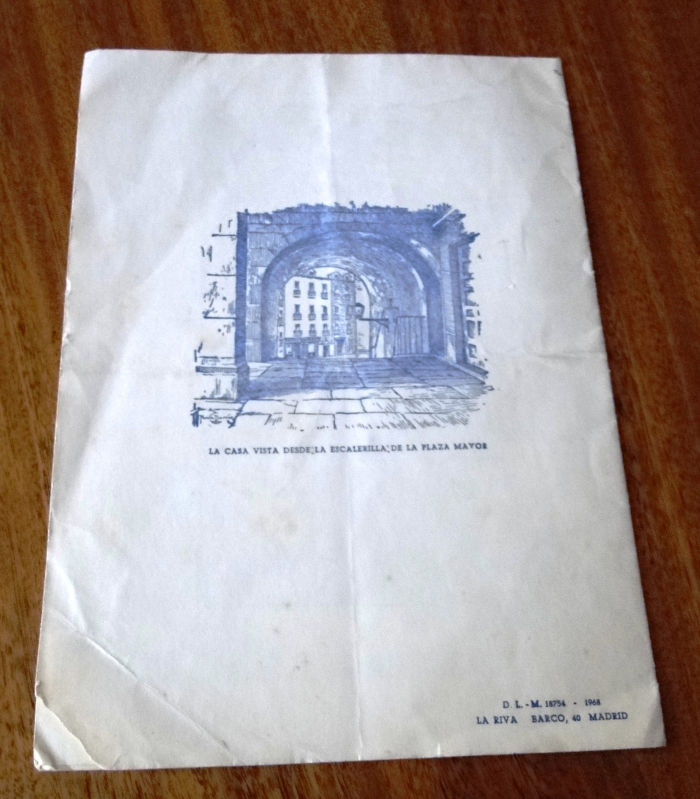 1968 250th Anniversary Casa Botin Restaurant Menu Madrid Spain Plaza Mayor