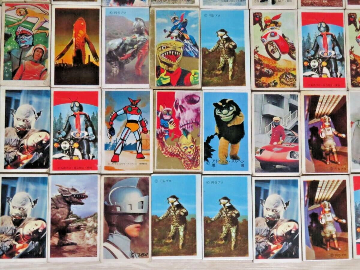 290 Japanense Animation Menko cards Kamen Rider Tiger Mask Spectreman eight man