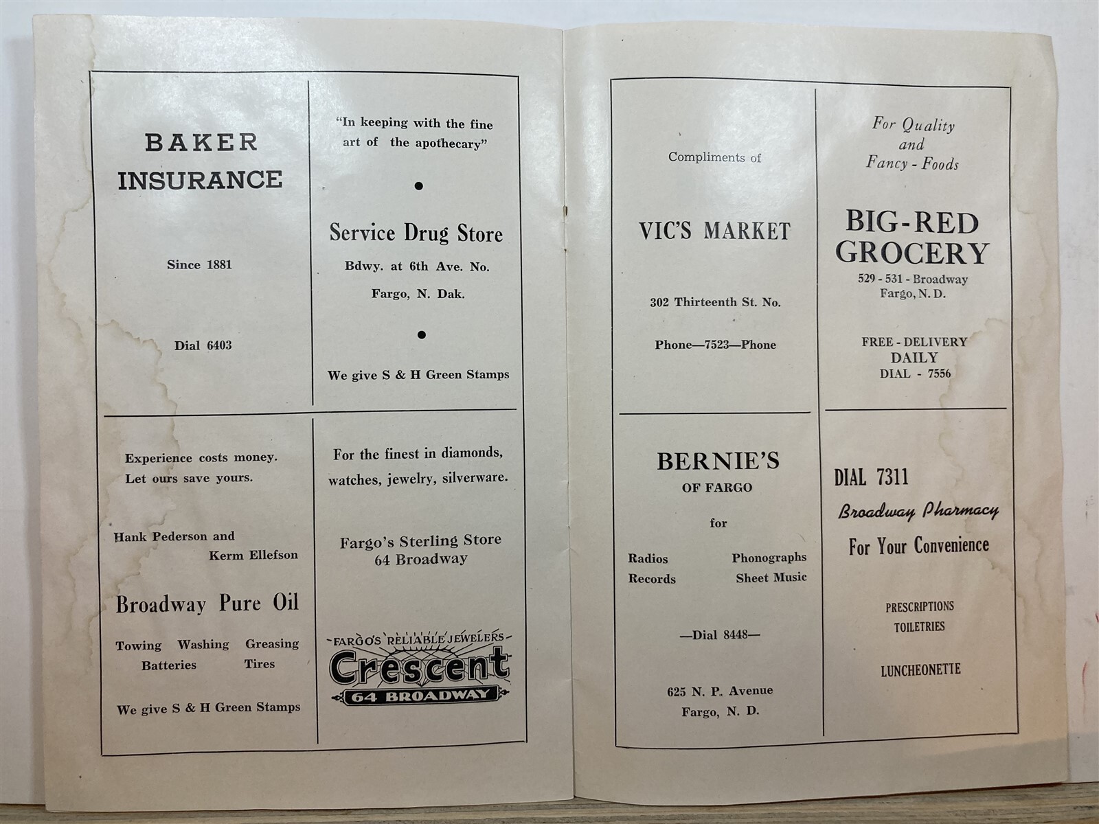 1951 Fargo Moorhead Winter Club Jack Frost Ice Skating Revue Program ND MN Vtg