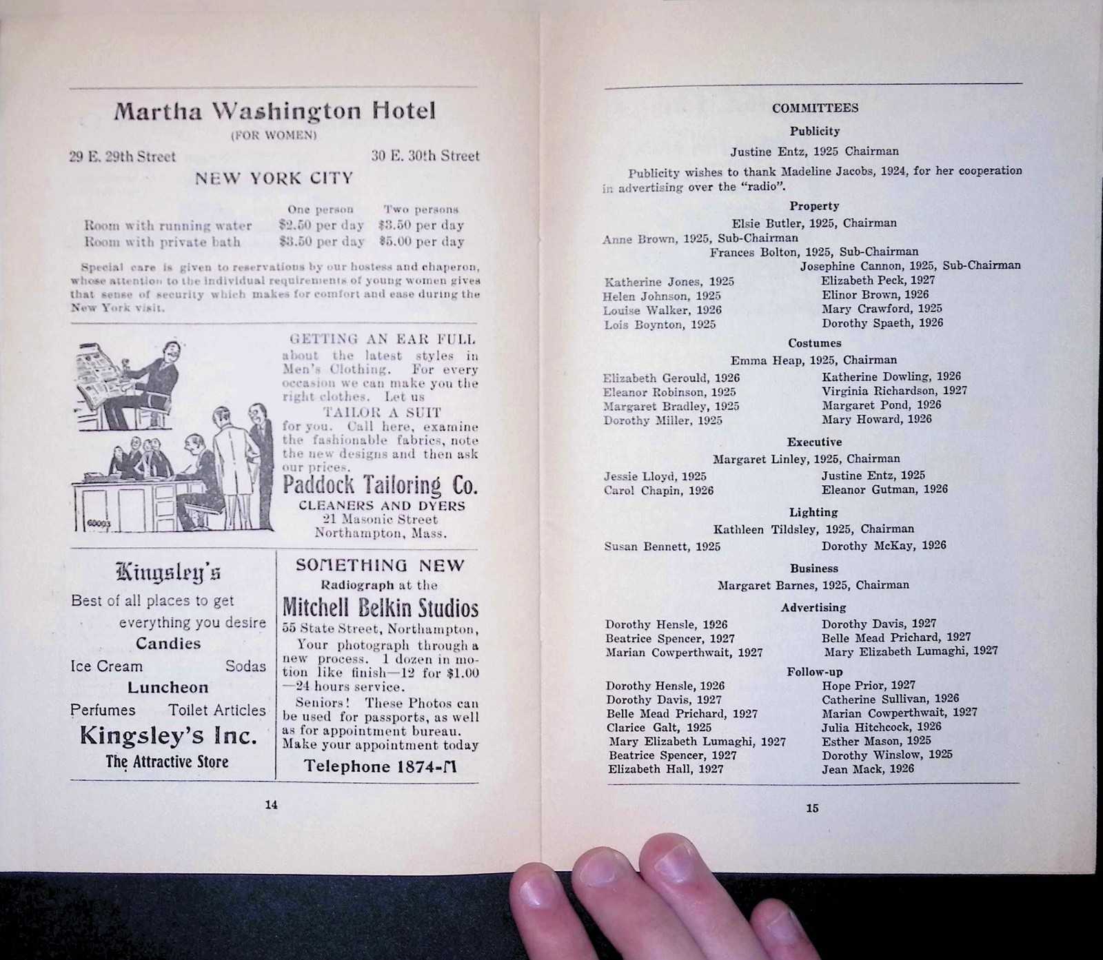 Smith College SHAKUNTALA Program c1910 Northampton MA Advertisements