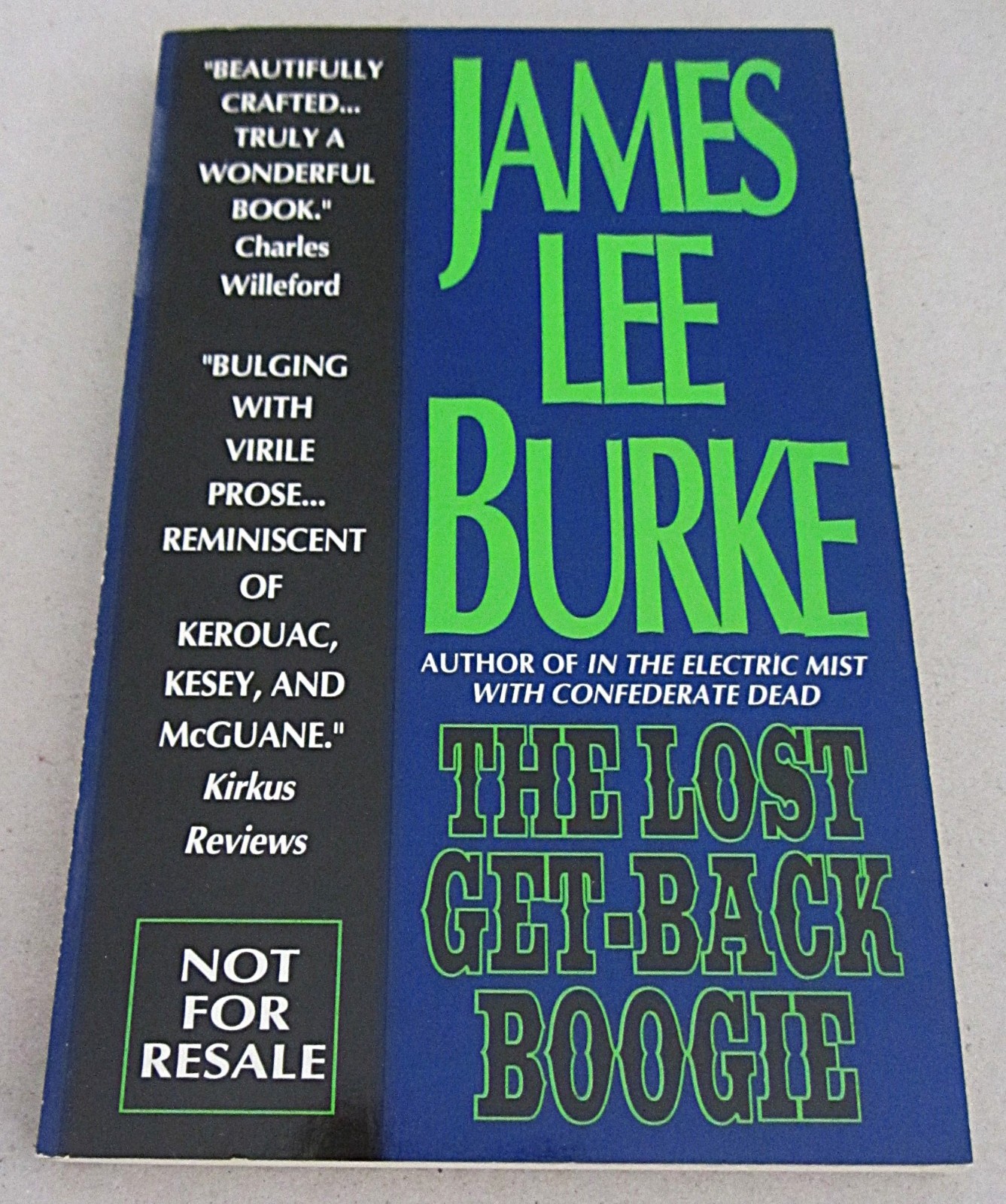 SIGNED~JAMES LEE BURKE~THE LOST GET-BACK BOOGIE~LTD ED MASS MARKE PAPERBACK~1987