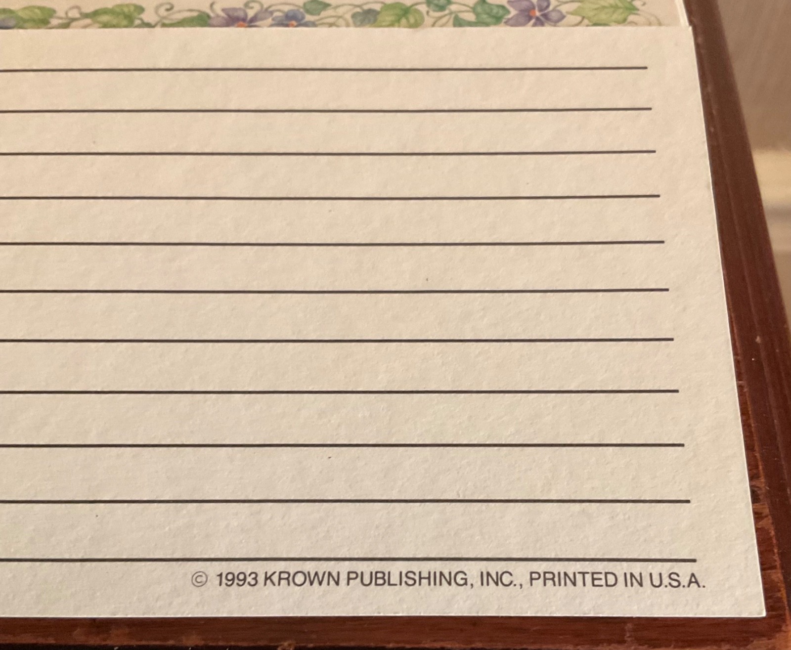 39 Vintage Recipe Cards Lined front & back 1993 Krown Publishing green front