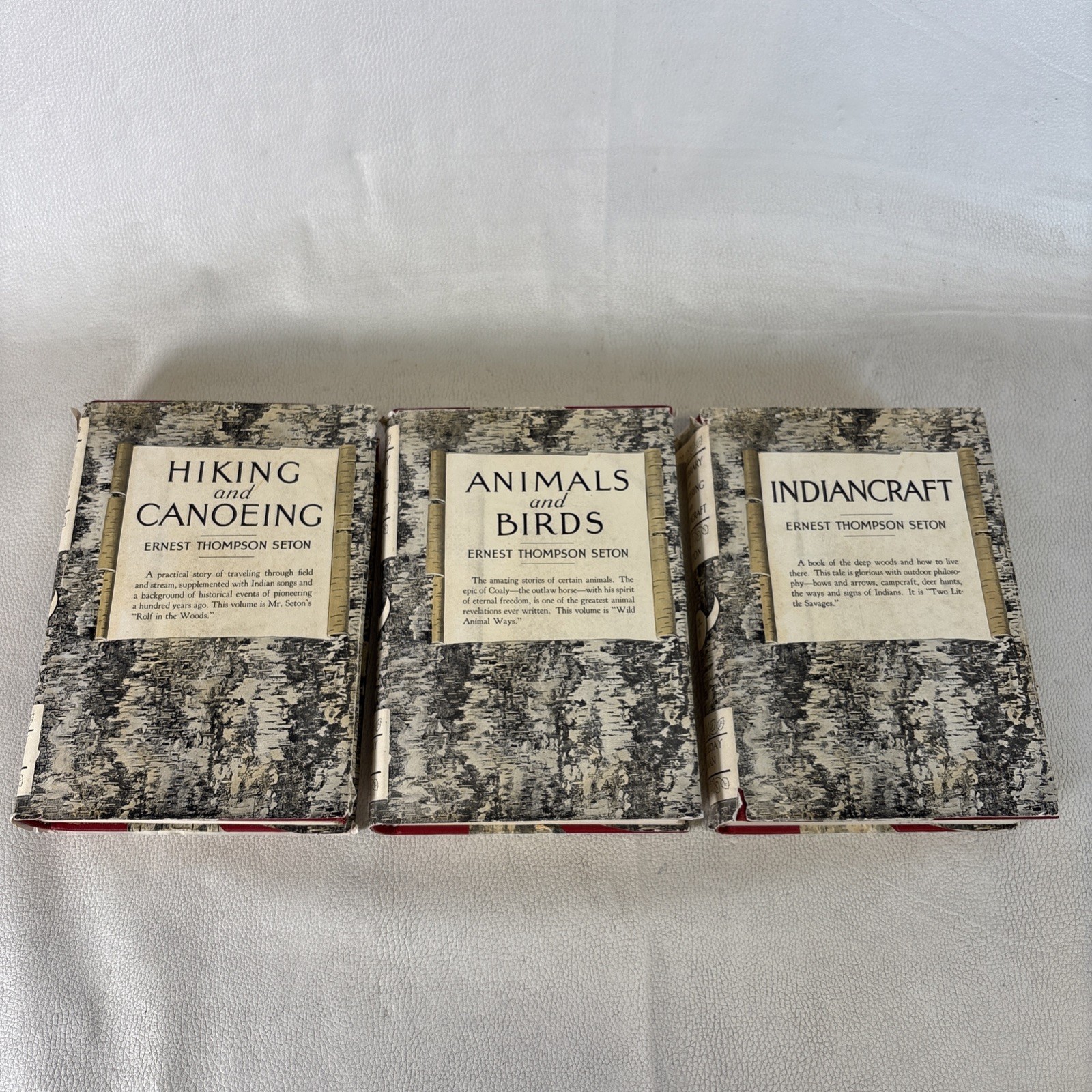 Vtg Vol. 1-3 Animals & Birds, Craft, Hiking -HC- DJ ERNEST THOMPSON SETON 1926