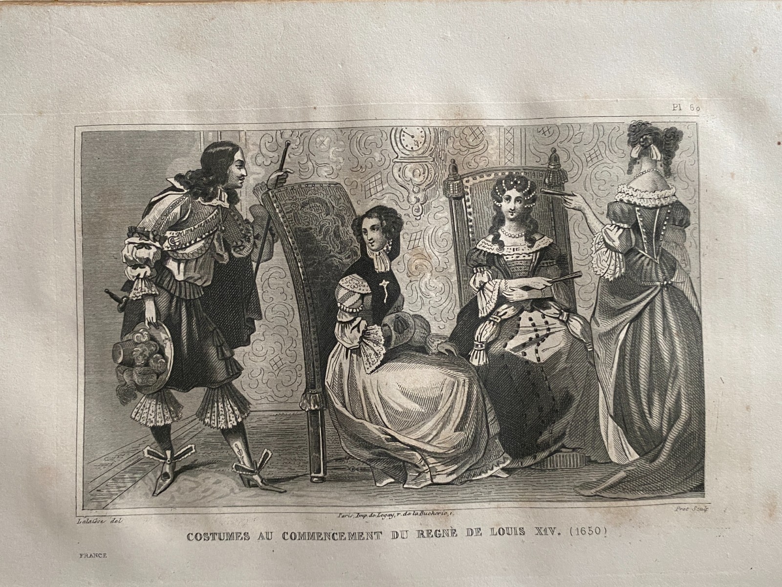 Engraving France Costume At The Beginning Of The Reign Of Louis XIV 1650