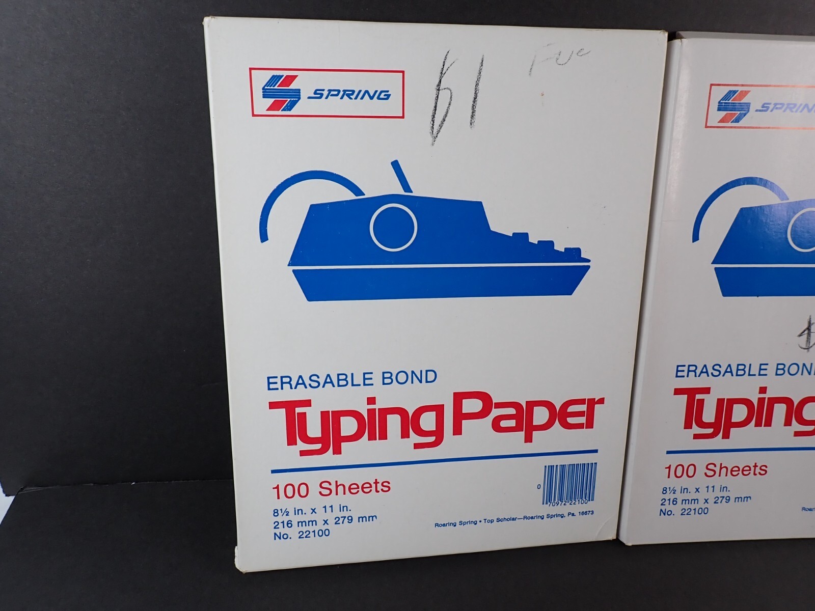 Erasable Bond Typewriter Paper Spring Brand No. 22100 2 Packs 200 Sheets Total