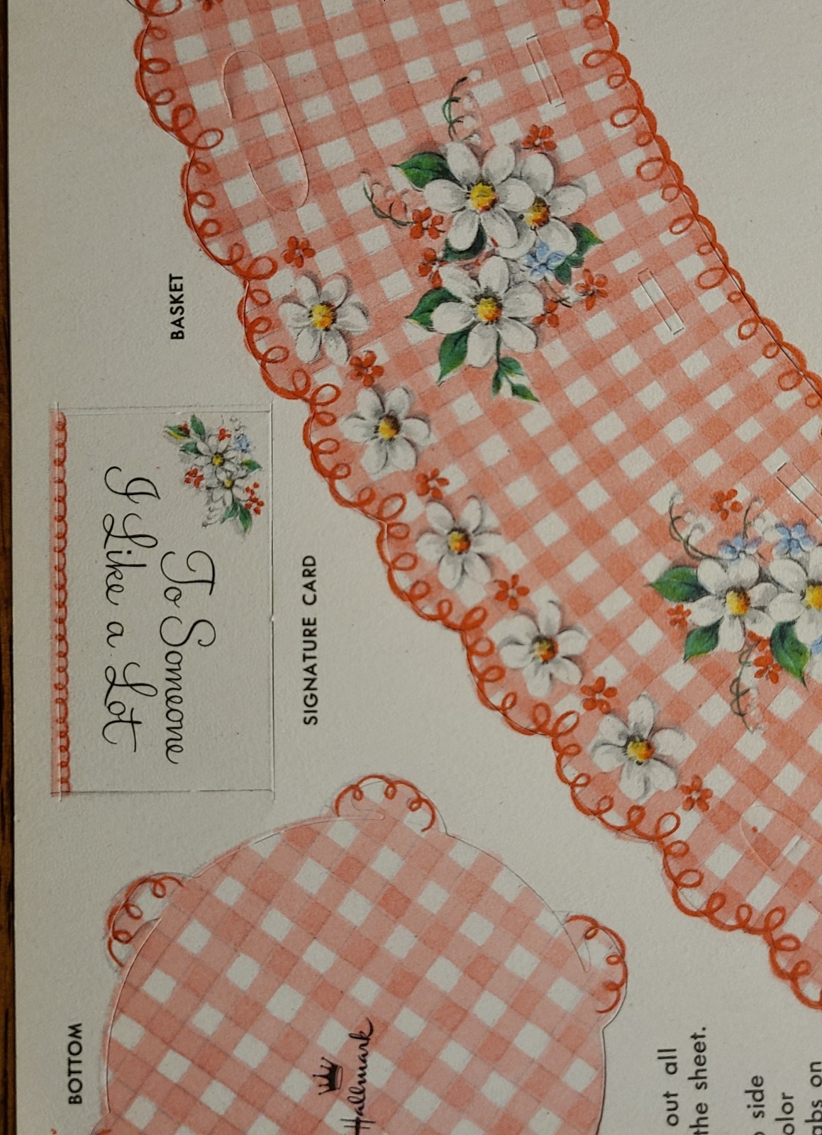 2 Unused Sheets Vintage 1940s Hallmark Pop-Up Paper Craft May Day Baskets Spring