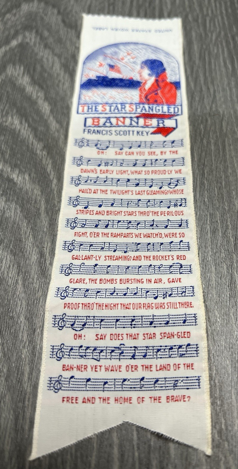 Francis Scott Key Star Spangled Banner Ribbon United States Woven Label