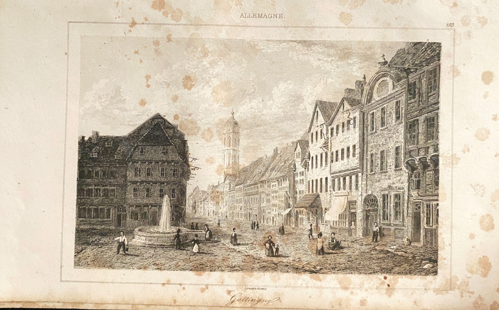 Engraving Germany “Gottiguen”