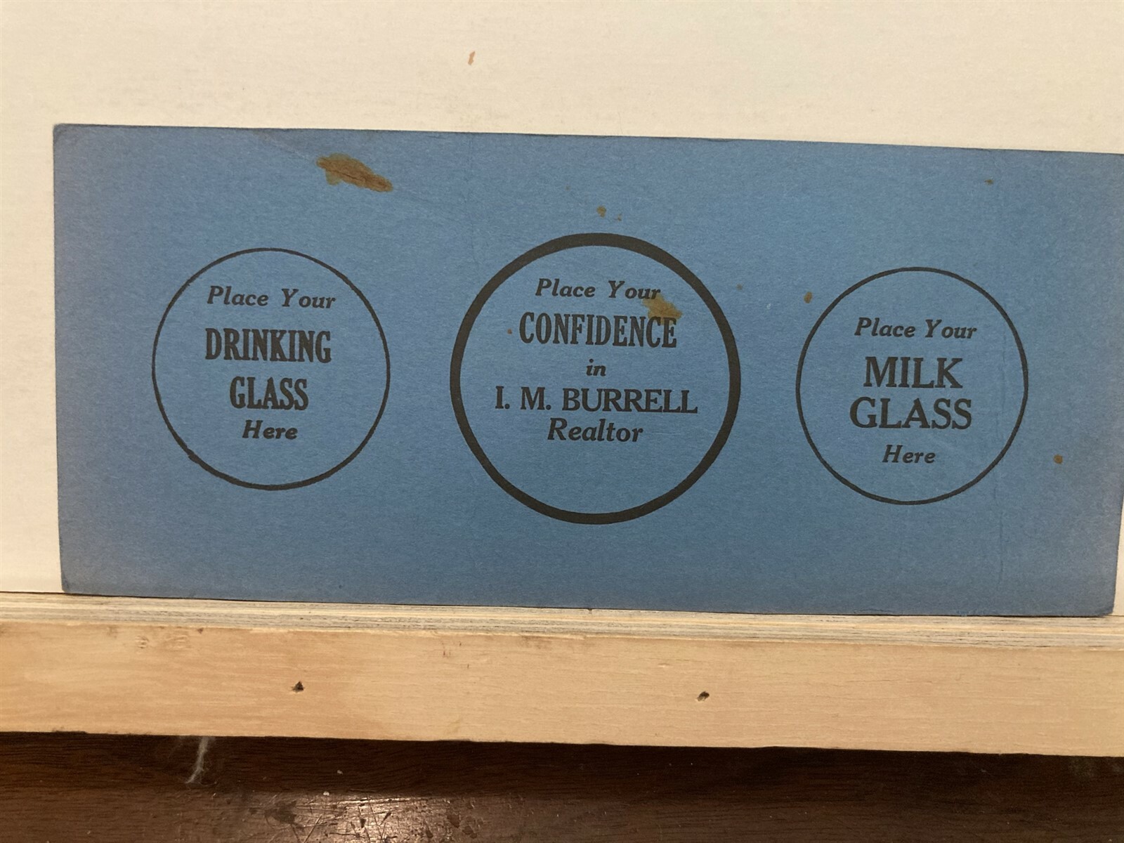 1940’s 1950’s I.M. Burrell Realtor Advertising Card Camden New Jersey NJ Vtg