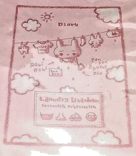 Kamio Rabi Rabi + Pan Pan Diary Notebook Lined Paper Laundry 30+ pages Japan