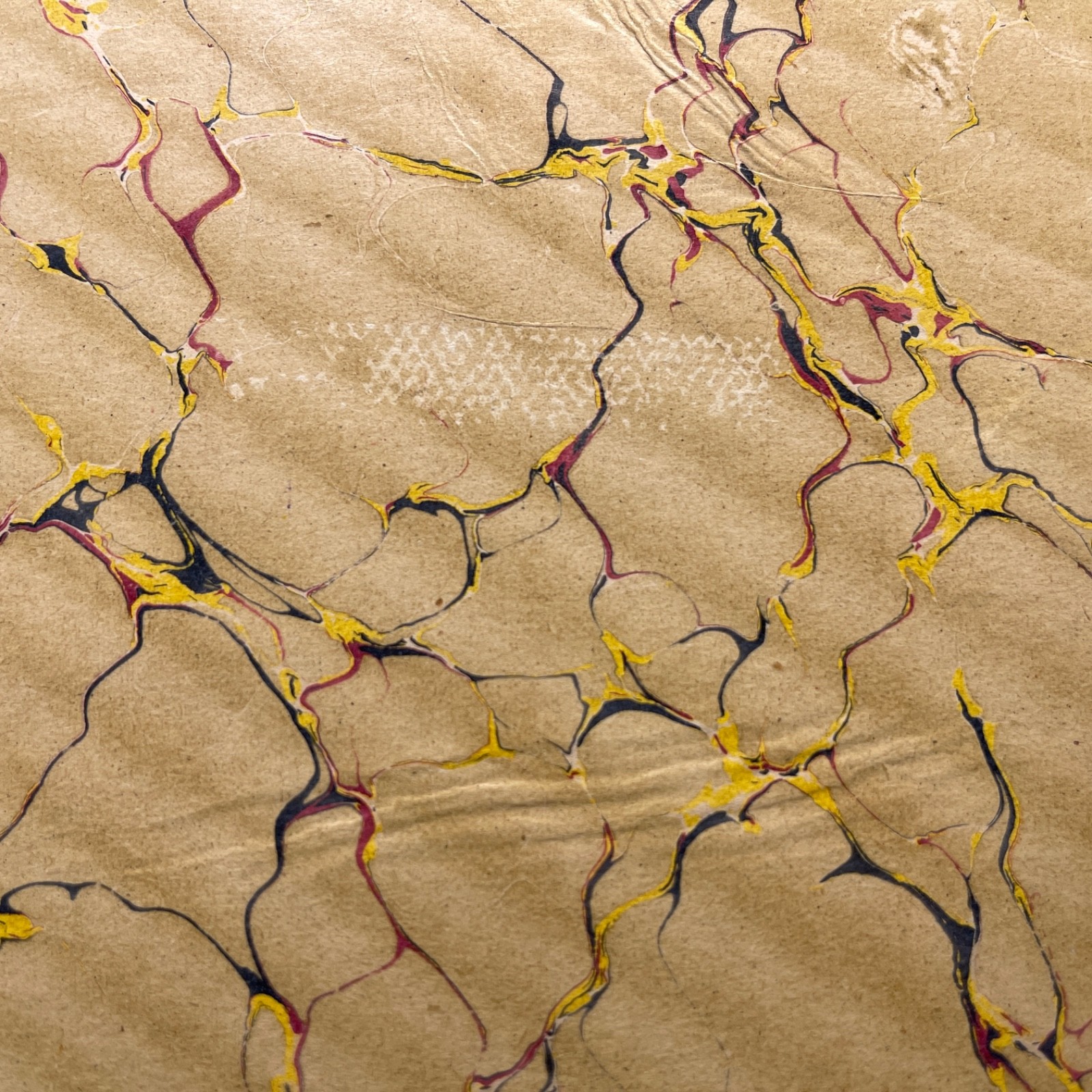 Antique Marbled End Papers Bookbinding Brown Red Yellow Blue Black Lot of 10