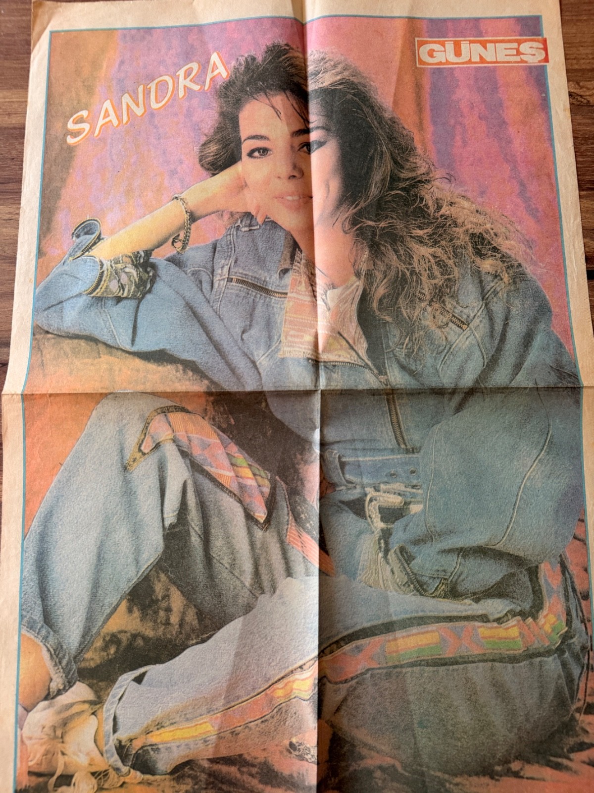 Vintage Sandra Poster Turkish Magazine Insert 80s Pop Singer Rare Collectible