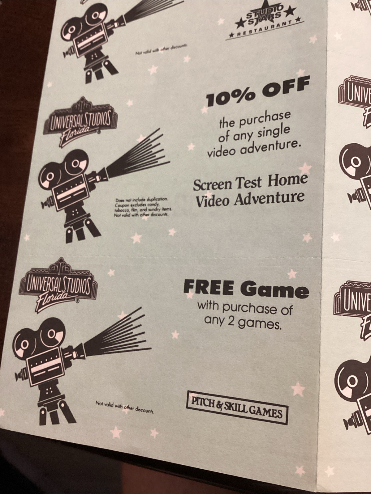 Universal Studios Coupon Book 1991 Early Discounts Rare