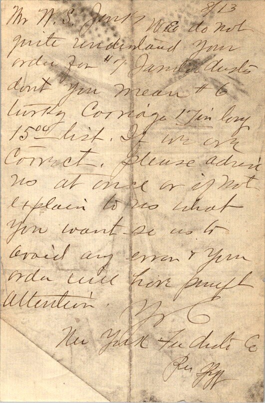 1908 Business Letter Züst Auto Car Parts Correspondence New York