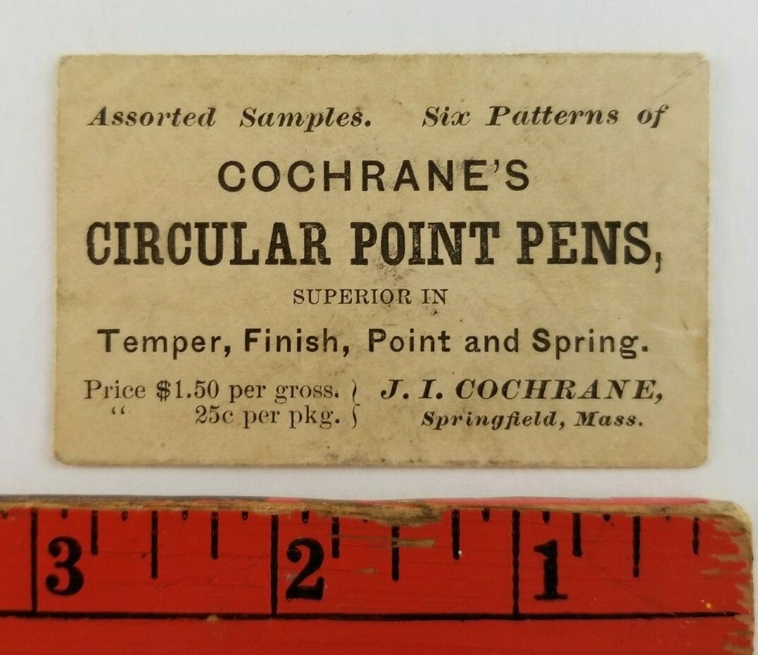 Vintage 1900’s Circular Point Pens Springfield Mass. Business Paper Envelope