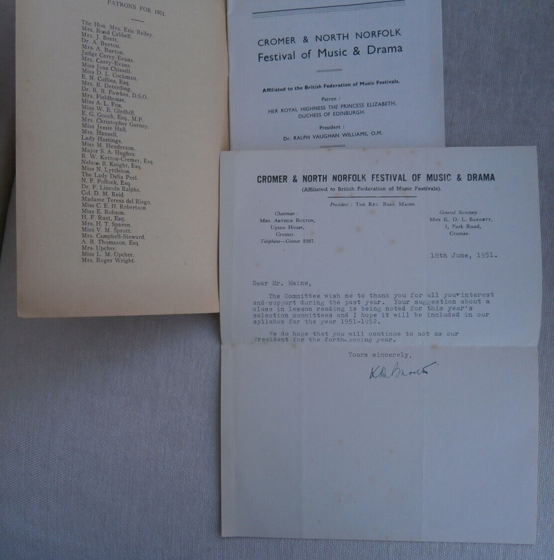 Cromer Festival Music & drama 21 programmes between 1951 – 1972 , plus ephemera