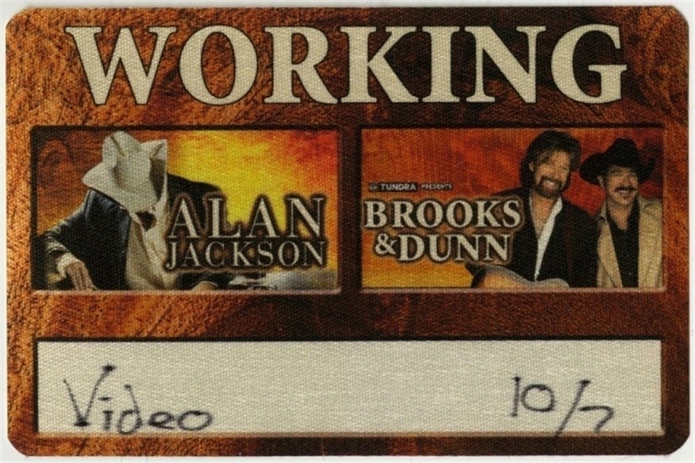 Alan Jackson 2007 concert w/ Brooks & Dunn tour issued Backstage Pass